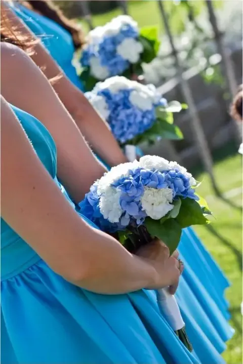 Bridesmaids in blue — one-tap guest camera